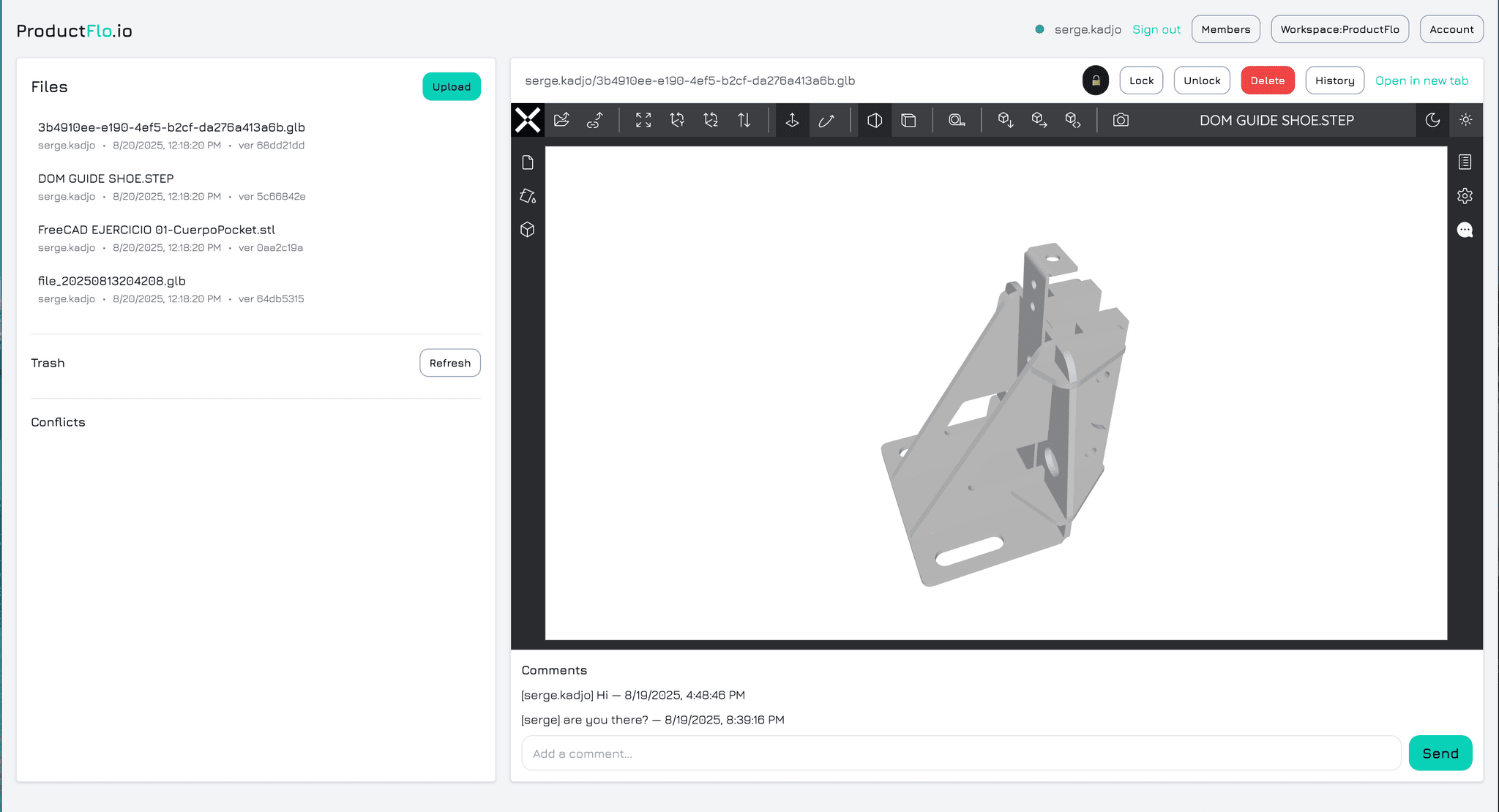 ProductFlo Dashboard for Engineering Consulting Firms & Product Design Studios